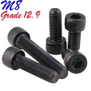 M8 1.25 Hex Socket Cap Head Screws Allen Bolt Grade 12.9 Alloy Steel Black Oxide - Picture 1 of 12