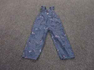 Carhartt Overalls Girls 4 Blue Canvas Floral Lightweight Animals Work Youth - Picture 1 of 8
