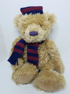 Gund " Dickens " Plush Bear #43457 Vintage Stuffed Animal Toy 12" w/ Scarf Hat - Picture 1 of 7