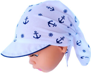 Kopftuch Baby Kinder Taufe Mütze Schild Mützchen Kopfbedeckung Bandana Weiß NEU 