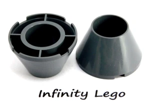 2 LEGO Dark Bluish Grey Cone 4 x 4 x 2 Hollow without Studs (4742) - 2 Pieces - Picture 1 of 1