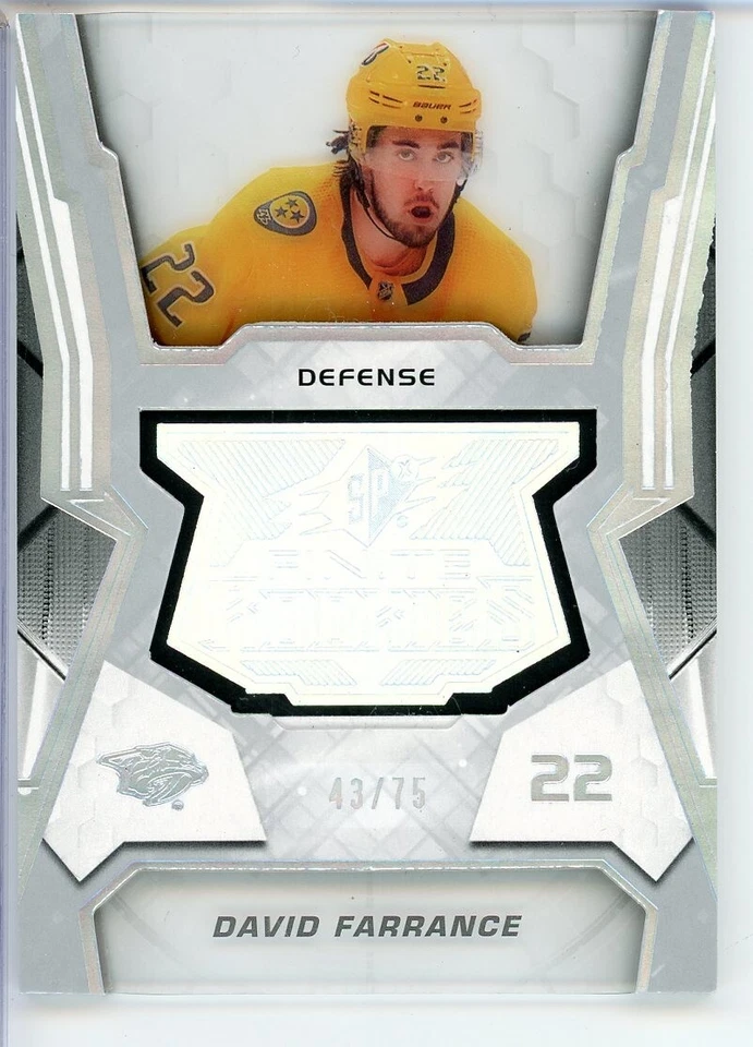 2021-22 SPx Finite Rookies Silver Spectrum #F11 David Farrance 43/75 - Image 1 of 2