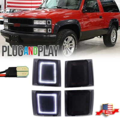 4X Luces LED delanteras blancas para camioneta Chevy C/K 1500 2500 3500 94-98 Foto 1 de 4