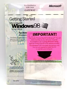 Microsoft Windows 98 Second Edition New Sealed CD w/ COA Product Key - Picture 1 of 7