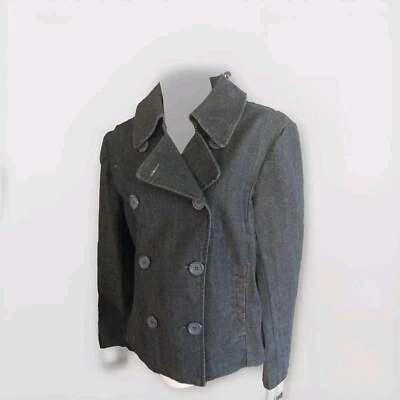 CHAQUETA NEW YORK & COMPANY AZUL DENIM NEGRA MUJER TALLA L CIERRE BOTÓN INFORMAL Foto 1 de 4