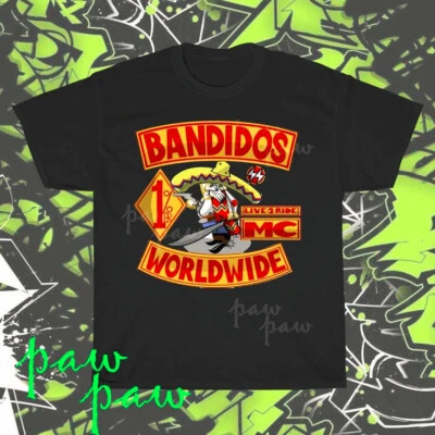 Brand New Bandidos Worldwide MC Logo American T-Shirt Funny Size S to 5XL - Image 1 of 3
