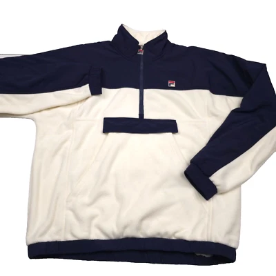 Chaqueta polar polar FILA Erick azul y blanco media cremallera para hombre talla XL Foto 1 de 4