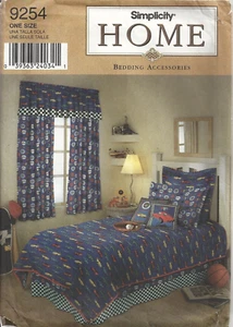 SIMPLICITY HOME 9254 BEDDING ACCESSORIES SEWING PATTERN ©2000 - Picture 1 of 2