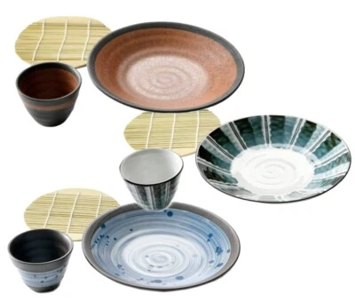 SETOMONOHONPO Japanese Soba Plate Colander Bamboo Sobachoko Cup Yakumi 3pcs NEW - Image 1 of 4