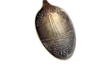 Antique STERLING SILVER GEORGE E HOMER BOSTON SOUVENIR SPOON PAUL REVERE 1775 - Picture 1 of 19