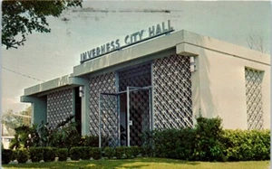 City Hall Inverness, Florida FL c1970 - Postal - Imagen 1 de 2