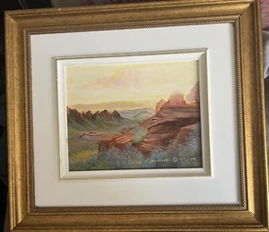ORIGINAL OIL PAINTING OF BEAR WALLOW CANYON SCHNEBLY HILL BY CELINE HARGRAVES 07 - Picture 1 of 9