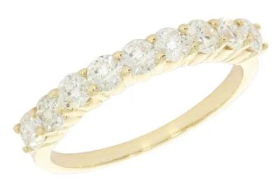 I1 G 1.00 Ct Natural Round Cut Diamond Anniversary Ring 14K Solid Gold 3.20MM - Image 1 of 4