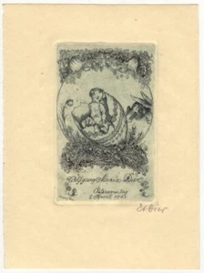 ERHARD AMADEUS-DIER: Geburtsanzeige für Wolfgang Maria Dier, 1923 - Bild 1 von 1