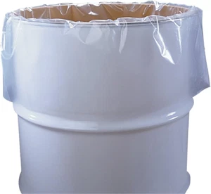 55 Gallon Clear Plastic Drum Liners, Food Grade, 38" X 63", 4-Mil, Roll of 50 - Picture 1 of 3
