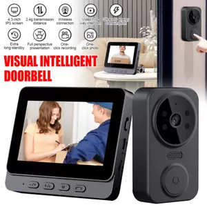 4.3" Wireless Video Doorbell Security Camera Door Bell Ring Intercom IR Night UK - Picture 1 of 13