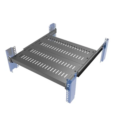 1U Vented 4-Post Adjustable Server Shelf- Universal Tray 16.5-29 Adjustable M... - Image 1 of 4