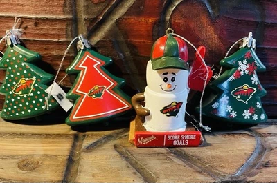 Paquete de 4 adornos navideños Minnesota Wild NHL de Forever Collectibles (3 pulgadas) Foto 1 de 2