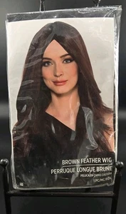 Brown Feather Wig Perfect For Halloween Adult Costume Accessory - Picture 1 of 3