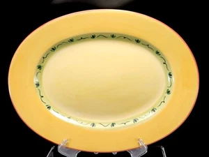 Pfaltzgraff Secrets of Pistoulet Oval Platter 12in Yellow Green Stoneware - Picture 1 of 11