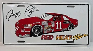 NASCAR Geoff Bodine #11 Ford Red Heat Tour Metal License Plate Embossed - Picture 1 of 2