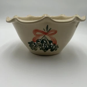 Kovack Cerámica Firmado Cuenco Vacaciones Holly Cabaña Casa de Campo Usado en Excelente Condición - Imagen 1 de 5