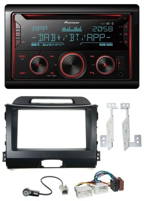 Pioneer 2DIN DAB MP3 Bluetooth USB CD Autoradio für Kia Sportage 3 10-15 SL schw - Bild 1 von 4