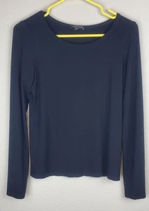 Eileen Fisher Womens XS Long Sleeved Black Top Shirt Stretch Rayon Lycra - Picture 1 of 5