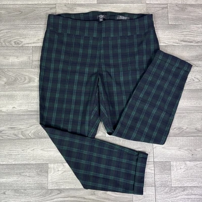 Pantalones de mujer Lord & Taylor Kelly Pull On verde/azul marino tartán a cuadros talla 18W Foto 1 de 4