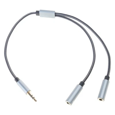 Adaptador de auriculares para juegos con divisor de micrófono y sonido doble TRRS de 3,5 mm - Imagen 1 de 4