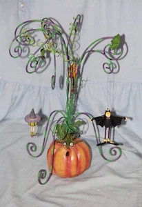 Dept 56 KRINKLES Patience Brewster Halloween Pumpkin Tree + 3 ornaments - NICE! - Picture 1 of 5