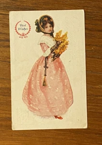 ¡Auténtica postal vintage! ¡Hermosa mujer con ramo! a01515 - Imagen 1 de 2