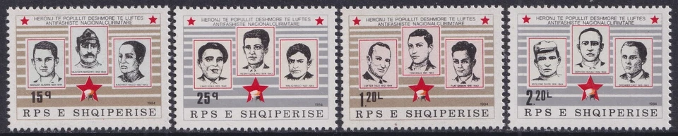 Albânia, 1984 (Mi.2211-2214), Segunda Guerra Mundial, combatentes da liberdade - Imagem 1 de 1