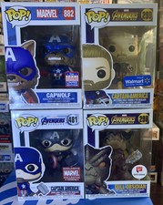 Funko Pop! Captain America #481 Marvel Collector Corps Exclusive + CapWolf Lot