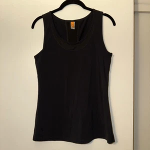 Lucy Activewear Solid Black Mesh Panel Tank Medium EUC - Picture 1 of 11