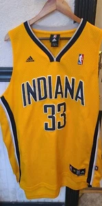 VTG NBA Adidas Indiana Pacers Danny Granger 33 Jersey Mens XL SEWN Yellow - Picture 1 of 10