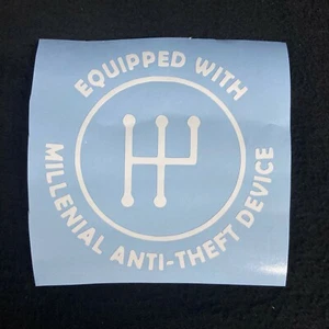 millennial anti theft device decal funny stick shift decal - Picture 1 of 3