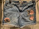 Vintage America Blues Women's Boho Floral Embroidered Shorts Size 14