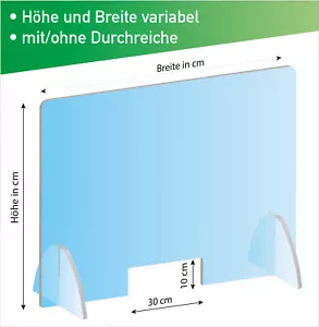 Spuck Schutz Wand aus Acrylglas, Acryl Scheibe, Makrolon - freie Größenwahl - Bild 1 von 7