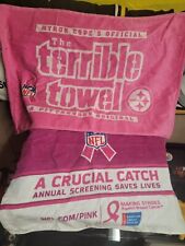 Pittsburgh Steelers 2pc lot Pink Terrible towels Crucial catch breast cancer
