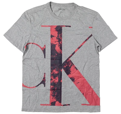 CALVIN KLEIN с ЯРЛЫКАМИ мужской короткий рукав расслабленный мрамор моно хлопок футболка sz M серый - Изображение 1 из 3