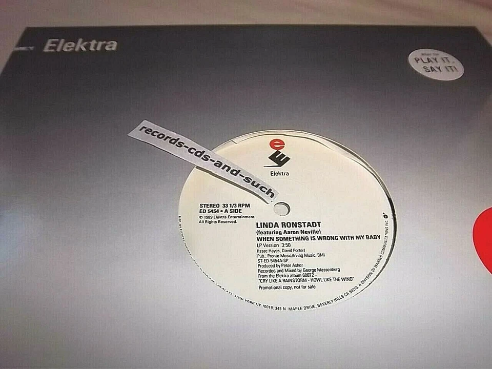 LINDA RONSTADTAARON NEVILLE -WHEN SOMETHING IS WRONG WITH MY BABY-PROMO NM 12" - Image 1 of 1