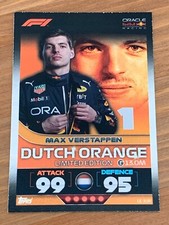 TOPPS TURBO ATTAX 2022 F1 MAX VERSTAPPEN DUTCH ORANGE LIMITED EDITION CARD