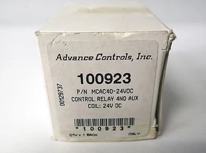 NEW IN BOX ADVANCE CONTROLS MCAC40-24VDC CONTROL RELAY 4NO AUXILIARY COIL 24VDC - Picture 1 of 4