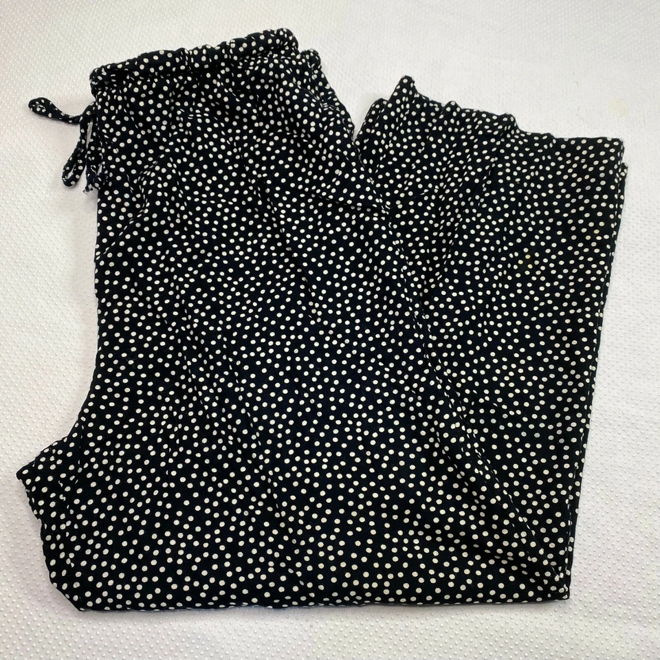 Женские брюки для отдыха Briggs размер M черные белые в горошек на шнурке эластичные на талии - Изображение 1 из 4