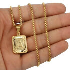 Collier pendentif bijoux amoureux lettre remplie d'or a-z boîte 16" ou chaîne trottoir 20"
