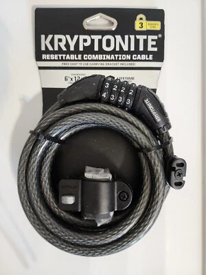 KRYPTONITE 6 FT. RESETTABLE COMBINATION CABLE LOCK. SECURITY LEVEL 3 - Image 1 of 4