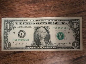 ERROR: MISPRINT MISALIGNED SERIAL NUMBERS of Birth Year 1966: $1 Dollar Bills - Picture 1 of 4