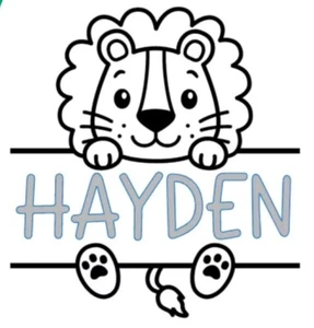 Personalized Baby Lion Name Wall Decal- Wall Decor for Boys Or Girls Room - Picture 1 of 6