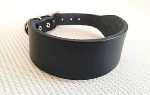 **PELLE** COLLARE BARRA DRITTA CANE TAGLIA MEDIA NERO WHIPPET/TAGLIA MEDIA REGOLAZIONE 12,5" - 15"; - Foto 1 di 3